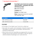 thumbnail image 2 of Front Right Lower Control Arm and Ball Joint Assembly - Compatible with 2008 - 2009 Mercury Sable, 2 of 2