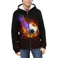 thumbnail image 3 of Chririnla Orange&Purple Flame Soccer Youth Athletic Hoodie Zip Up Long Sleeve with Pockets Lightweight Sports Top for Gym Run Size 10-12, 3 of 6