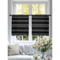 thumbnail image 4 of Black Boho Geometric Sheer Curtains 54 Inch Length 2 Panels for Living Room, Abstract Art Dots Striped Voile Kitchen Curtain Set, Luxury Privacy Drapes Window Treatment for Bedroom, 4 of 7