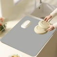 thumbnail image 5 of Diatomaceous Earth Dish Drying Mat, Multipurpose Absorbent Kitchen Sink Pad, 30x40cm Light Blue or Gray, Non-slip & Heat Resistant to 450°f for Easy Cleaning, Ideal for Countertops,, 5 of 8