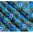 thumbnail image 3 of Soimoi Green Cotton Poplin Fabric Rose Floral Print Fabric by Yard 42 Inch Wide, 3 of 7