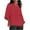 Red-06, variant on Mittory Women Plus Size Tops Summer Eyelet Shirt Casual 3/4 Sleeve Round Neck Loose Shirts Breathable Blouse