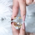 thumbnail image 5 of Rosec Jewels Lab Created Diamond Engagement Ring 1 Ct - 6 mm Princess Cut Ring - EF-VS Quality, 10K Yellow Gold, US 13.00, 5 of 9