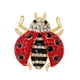 thumbnail image 2 of Broche de mariquita con cristales de estrás, pin de solapa de mariquita esmaltado, elegante ramillete rojo, 2 of 8