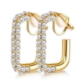 thumbnail image 6 of Bavsenic Gold Clip on Earrings 14K Gold Plated Chunky Hoop Clip Hoop Earrings for Women Non-Pierced, 6 of 13