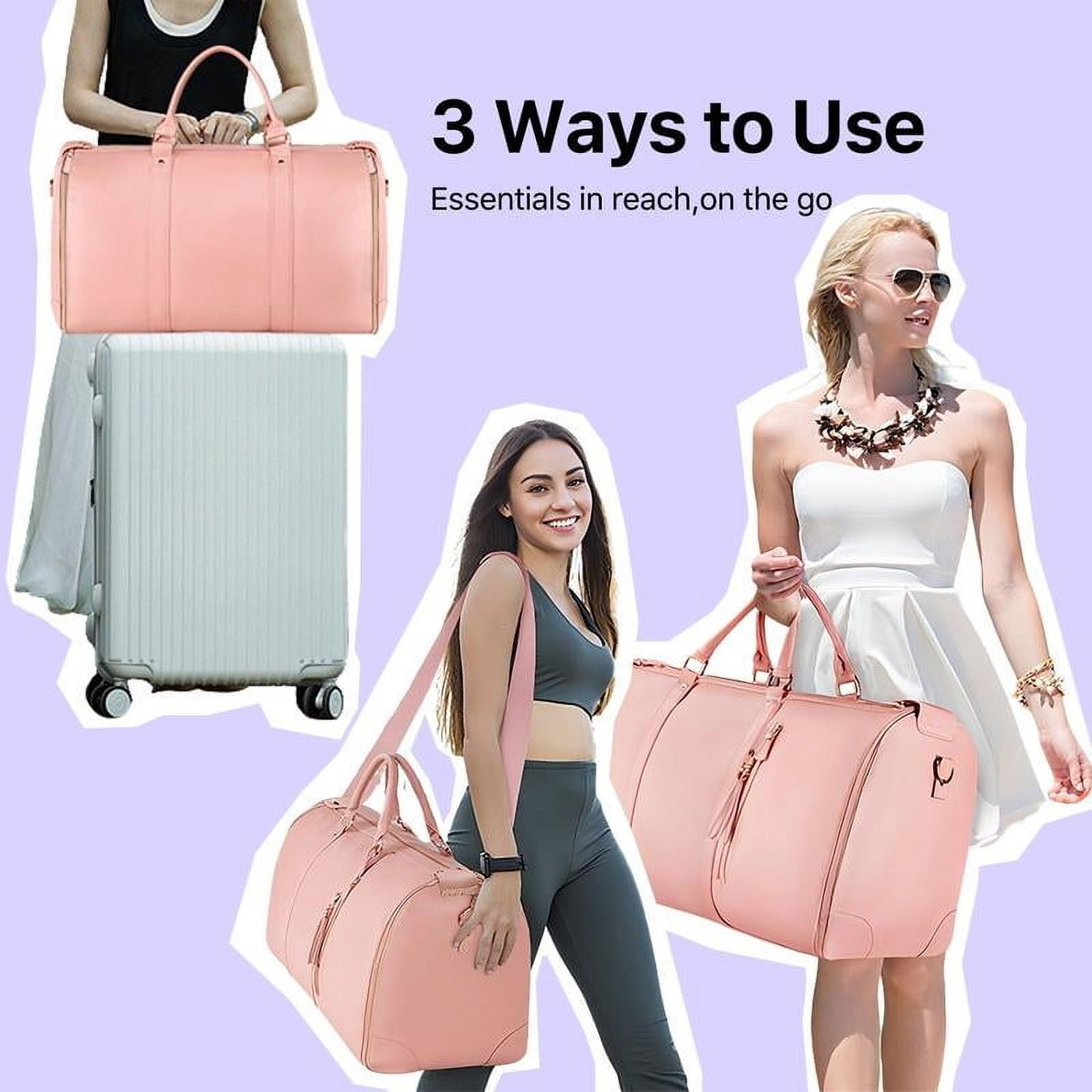Lefame Travel Duffle Bag with Garment & Shoe Compartment, Carry On Weekender Bag for Women & Men, Airline Approved Personal Item, Waterproof Overnight Gym Hospital Bag