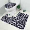thumbnail image 2 of Navy Skull Pattern Bathroom Rugs Sets 3 Piece,Toilet Cover Set,Absorbent Non Slip Bathroom Mats Sets with U-Shaped Contour Rug Toilet Rug Set, 2 of 5