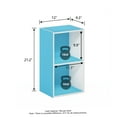 thumbnail image 6 of HOMLUX 9" x 12" x 21" Storage Shelf 2 Tier Cube Bookcase, Suitable for Small Space, White & Blue, 6 of 7