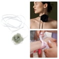 thumbnail image 3 of Unique Bargains Stylish Flowers Choker Necklace Green, Beige, 3 of 6
