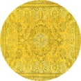 thumbnail image 1 of Ahgly Company Indoor Round Abstract Yellow Modern Area Rugs, 8' Round, 1 of 4