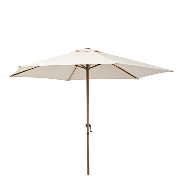 Naterial, Sombrilla Hexagonal para Mesa con Mástil Central y Manivela, Modelo Polar, Diametro 262 cm