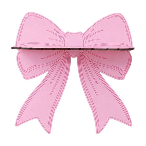 ZORVINEX Bow Wooden Floating Shelf Cute Wall Mount Display Rack Heart Shaped Storage Rack for Bedroom Decor and Organizing Pink