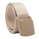thumbnail image 2 of Cinturón de lona Hugo unisex con hebilla plateada color beige militar, 2 of 6