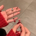 thumbnail image 6 of SUSHANG Christmas Decoration Will Crawl Santa Asymmetrical Earrings Temperament Long Tassel Earrings S925 Needle Earrings, 6 of 6
