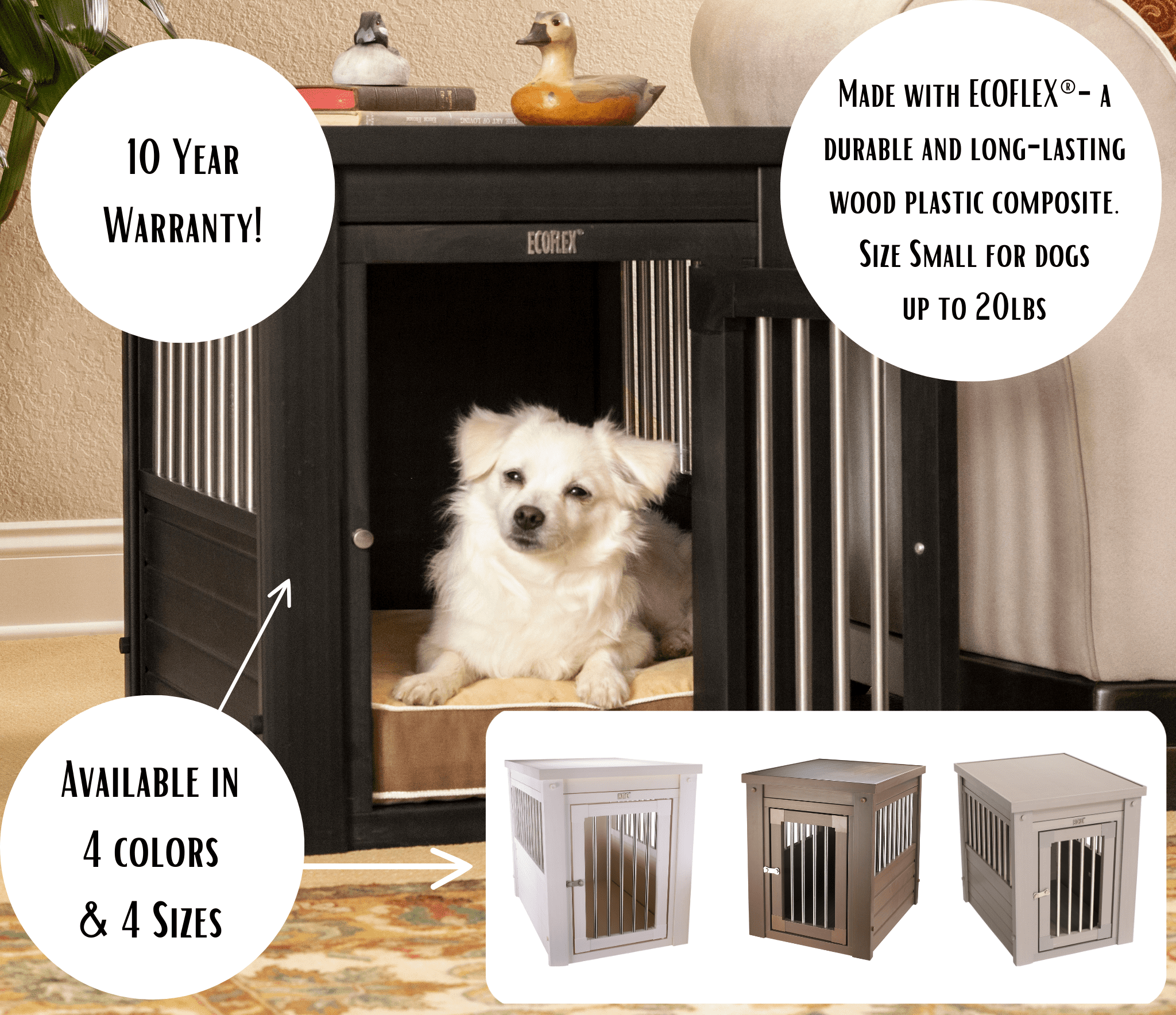 New Age Pet Ecoflex Furniture Style Dog Crate End Table Espresso Small Walmart