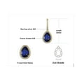 thumbnail image 6 of Jewelrypalace Luxury Pear Cut 12.4ct Created Blue Sapphire Dangle Earrings 925 Sterling Silver Yellow Gold Plated, 6 of 6