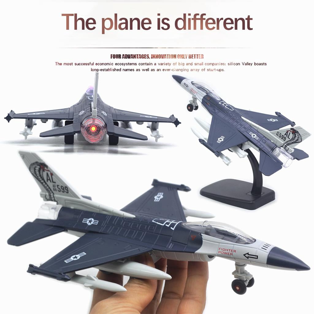LeeQinersw Alloy Planes Airplane Aircraft Toy with Pull Back Fighter Planes Diecast Fighter Style1 Dark Blue