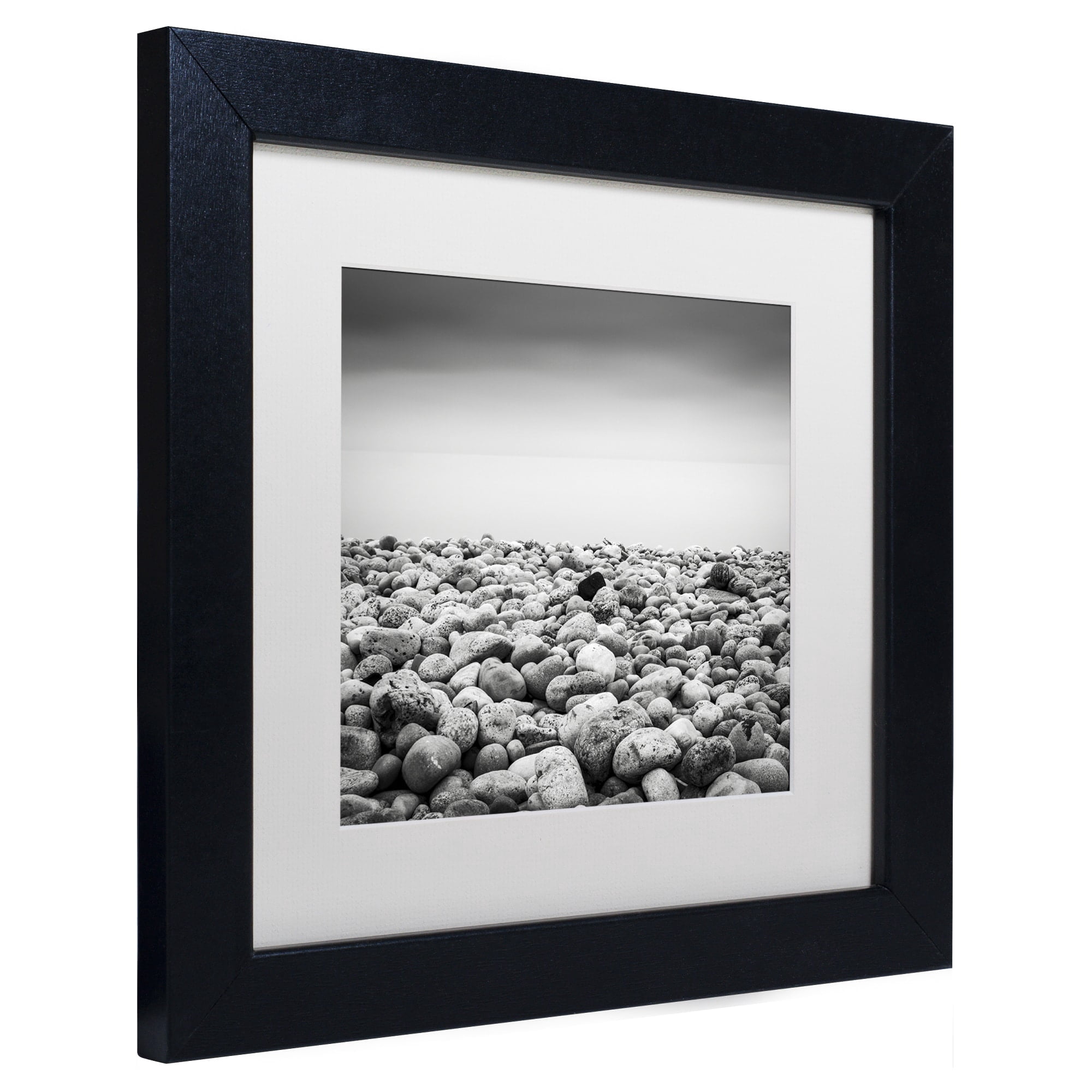 Trademark Fine Art "Pebble Beach" Canvas Art by Dave MacVicar, White Matte, Black Frame