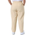 thumbnail image 3 of Agnes Orinda Women's Plus Size Pants Straight Leg Drawstring Elastic Work Trousers 1X Light Khaki, 3 of 5