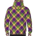thumbnail image 6 of Bingfone Mardi Gras Plaid Men'S Drawstring Hoodie Long Sleeve Pocket Sweatshirts-X-Large, 6 of 9