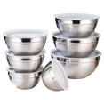 thumbnail image 1 of Tazones Para Mezclar Sunnimix Acero Inoxidable 7 Piezas Tapa Blanca, 1 of 8