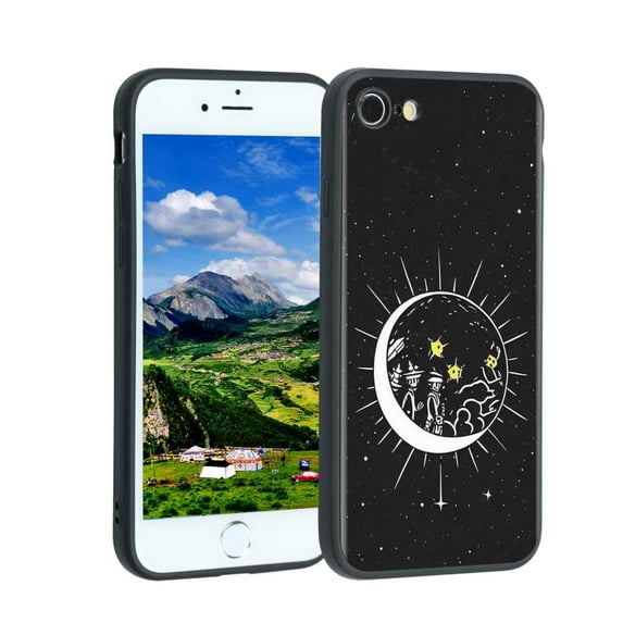 Compatible with iPhone SE 2020 Phone Case, moon-space1 Case Silicone Protective for Teen Girl Boy Case for iPhone SE 2020