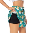 thumbnail image 3 of Lsque Cute Shiba1 Printed Women's Running Shorts with Liner Pockets,Elastic Quick Dry Workout Athletic Gym Yoga Shorts,Womens High Waist Shorts-, 3 of 9