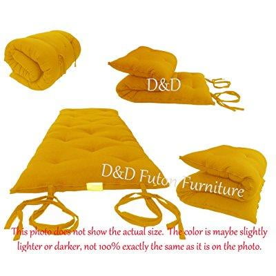 Brand New Full Size Yellow Traditional Anese Floor Futon Mattresses Foldable Cushion Mats Yoga Meditaion 54 Wide X 80 Long