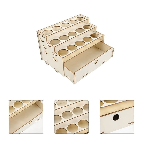 HEALEEP Painting Supplies Storage Stand Beige 1Set 8.65X5.50X4.72in