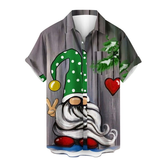 jovati Mens St. Patrick Printed Pocket Shirt Casual Loose Printed Pocket Shirt