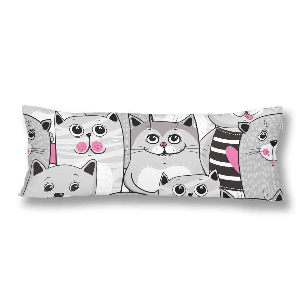 Gckg Cute Cats Colorful Seamless Body Pillow Covers Pillowcase