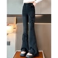 thumbnail image 4 of Kids Girls Flare Leggings Slim And Tall Pants Stretch Pants With Pockets Flare Leg Pants Black Jeans For Girls Kids Sports & Recreation Pants Girls Flare Leggings Size 6-7 Years, 4 of 7