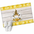thumbnail image 2 of Yellow Gnomes 2'x3' Washable Rug, Spring Bees Daisy Plaid Wooden Grain Non-Slip Soft Doormat Area Rugs for Entrance Bathroom Bedsides, StainResistant Carpet for Kitchen Bedroom, Entryway Floor Mat, 2 of 9