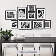 thumbnail image 2 of PixonSign Adhesive Canvas Print Wall Art Set - Leaf And Flower Silhouette Botanical Posters - Gallery Set of 9 Variety Black & White Nature Leaves Illustrations Wall Décor for Home - Unframed, 2 of 5