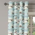 thumbnail image 3 of Ambesonne Animal Print Grommet Curtain, Funny Sloths Clouds, 50"x60", Soft Blue Cocoa and White, 3 of 5
