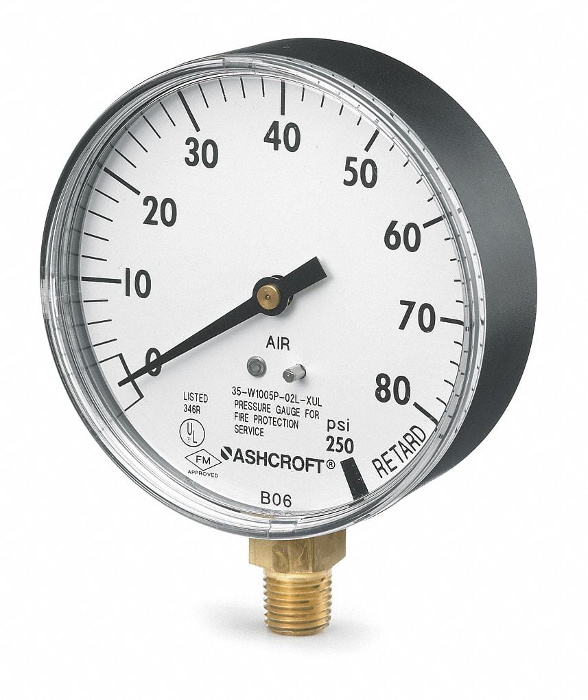 4 gauges Ashcroft Pressure Gauge 2" Back Mount 0/200 PSI USA made 1/8" 