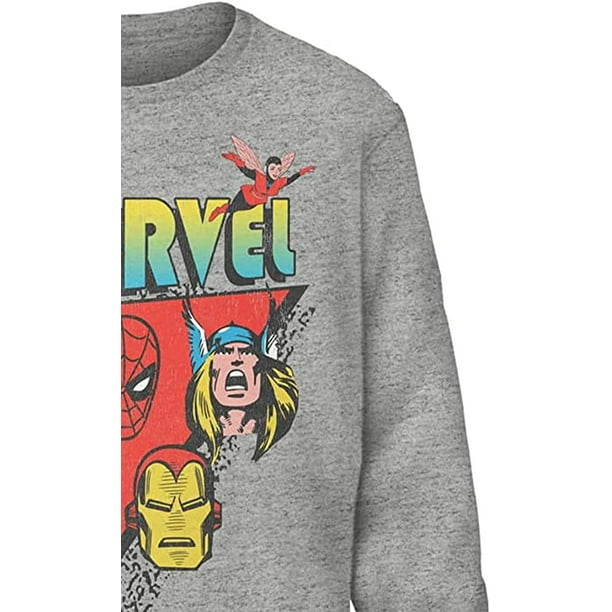 Marvel Mens Long Sleeve Shirt Spiderman, Ironman, Captain