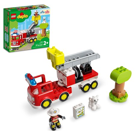 UPC: 0673419356343 | LEGO DUPLO Town Fire Engine 10969 Toy for Toddlers 2 Plus Years Old  Truck with Lights and Siren  Firefighter & Cat Figures  Learning Toys