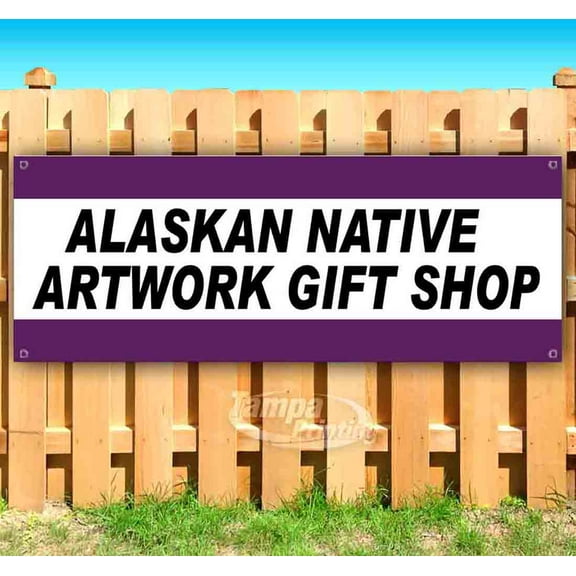 Alaskan Native Artwork Gift Shop 13 oz Vinyl Banner With Metal Grommets