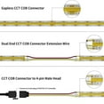 thumbnail image 2 of 10mm Connectors for CCT Tunable COB LED Strip Light 3 Pin Solderless Terminal Extension Connection Kit,1 set led strip connectors, 2 of 6
