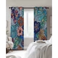 thumbnail image 4 of Vintage Boho Floral Kitchen Curtains Colorful Vintage Flowers Abstract Art Cafe Short Curtains for Bathroom Blackout Window Curtain Small Window Treatment Drapes for Bedroom Living Room 42"x45"x2, 4 of 9