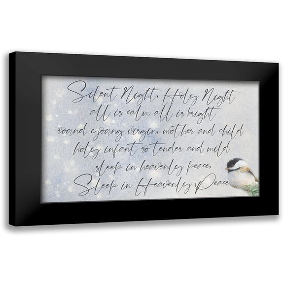Loreth, Lanie 14x10 Black Modern Framed Museum Art Print Titled - Silent Night Chickadee
