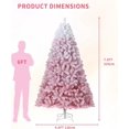 thumbnail image 2 of CABIHOME Pre-Lit Christmas Tree, Artificial Tree with Snow Flocked Pink Gradient Design, Foldable Base and 550 Lights, Holiday Decor for Home, Office, 2 of 8