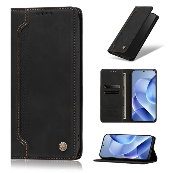 Phone Case for Motorola Moto Signature 5G / Moto Edge 70 Ultra, Flip Wallet PU Leather Case with Card Slots Kickstand Shockproof Magnetic Cover, Black