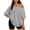 Gray, variant on Trendy Queen Womens Off the Shoulder Tops Oversized Summer Spring T-Shirts 2026 Womens Tops Summer Clothes, Size S-3XL