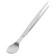 thumbnail image 1 of Cuchara de acero inoxidable, minicuchara de degustación, palillos, pinzas, cuchara integrada, cuchara de chef, cuchara de degustación para hotel, hogar, cocina, restaurante (20,5 cm), 1 of 5
