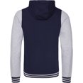 thumbnail image 2 of AWDis Just Hoods - Sudadera con capucha y cremallera modelo Urban Varsity hombre caballero (Azul oxford/gris), 2 of 2