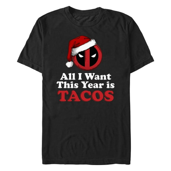 Men's Marvel Deadpool Holiday Tacos Graphic T-Shirt