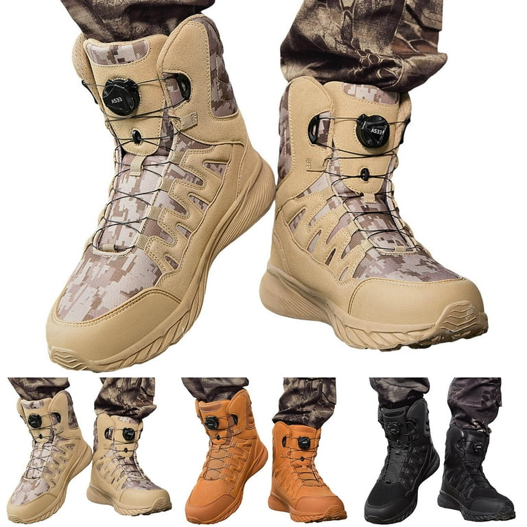 Mens Cowboy Boots with Side Zipper Mens Knee High Punk Boots Zipper Work Shoes Cowboy Top Mens Snow Boots 11 Men Ankle Boots Fashionable New Pattern Simple Solid Color Autumn And Winter
