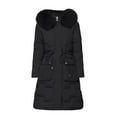 thumbnail image 5 of Breezora Slim Fit Long Puffer Coat for Women Warm Thickened Lined Waist Defining Winter Jacket M Size Black, 5 of 5